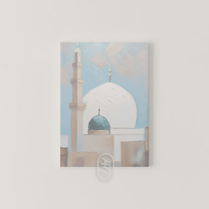 CANVAS | Modern Beige & Blue Abstract | Mosque #1