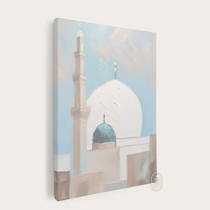 CANVAS | Modern Beige & Blue Abstract | Mosque #1