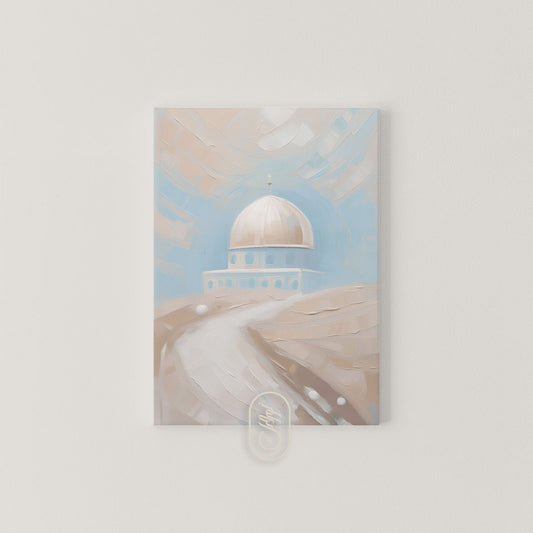 CANVAS | Modern Beige & Blue Abstract | Dome of the Rock #1