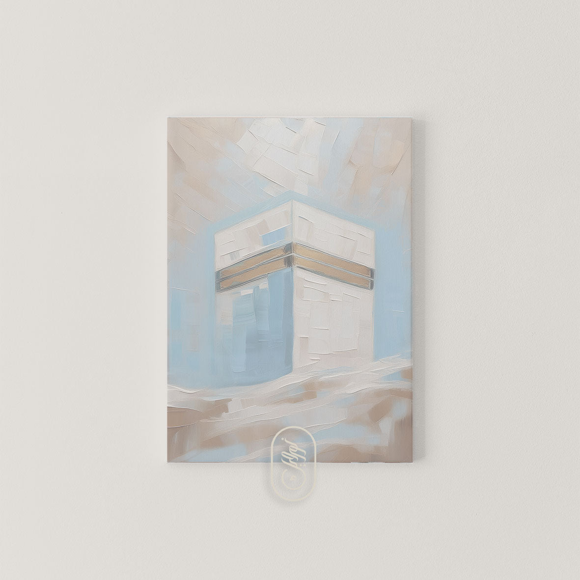 CANVAS | Modern Beige & Blue Abstract | Kaaba #1