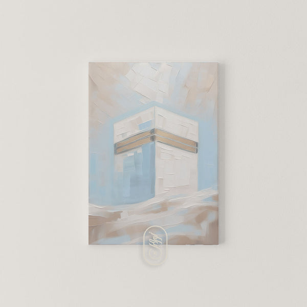 CANVAS | Modern Beige & Blue Abstract | Kaaba #1