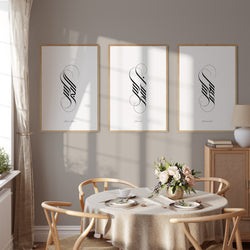 Elegant Calligraphy Combination, 3 Large