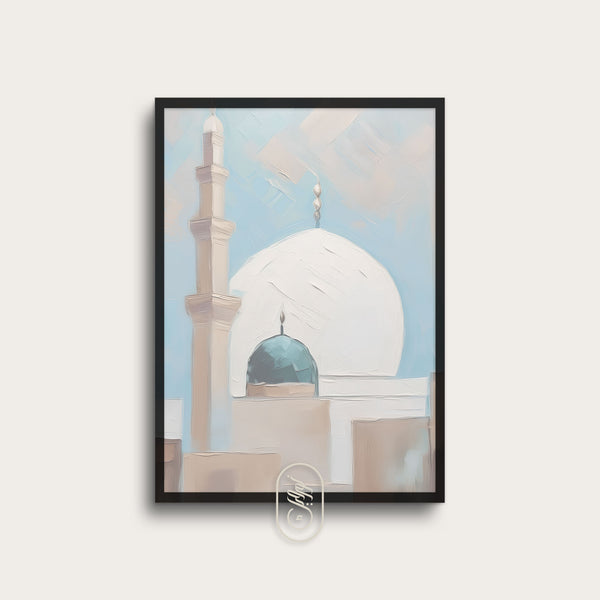 Modern Beige & Blue Abstract | Mosque #1