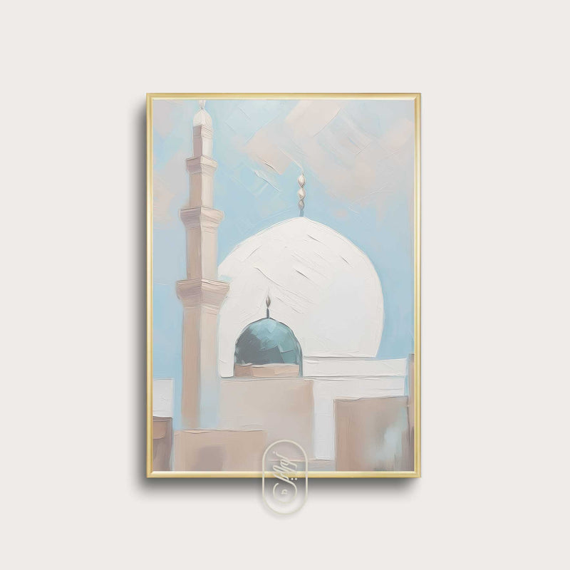 Modern Beige & Blue Abstract | Mosque #1