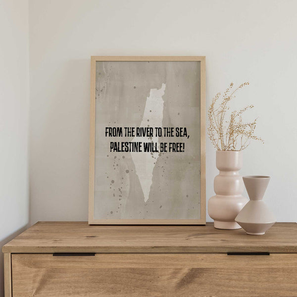 Palestine from the River Map - Charity Poster