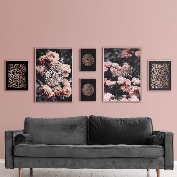 Rose kombination, 2 stk plakater og 4 stk rose folie prints