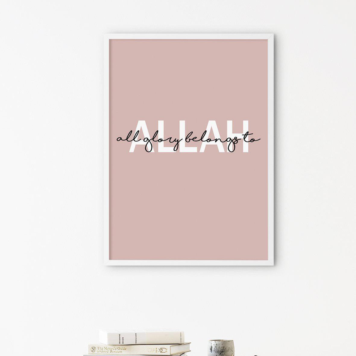 All Glory Belongs to Allah, Pink - Doenvang