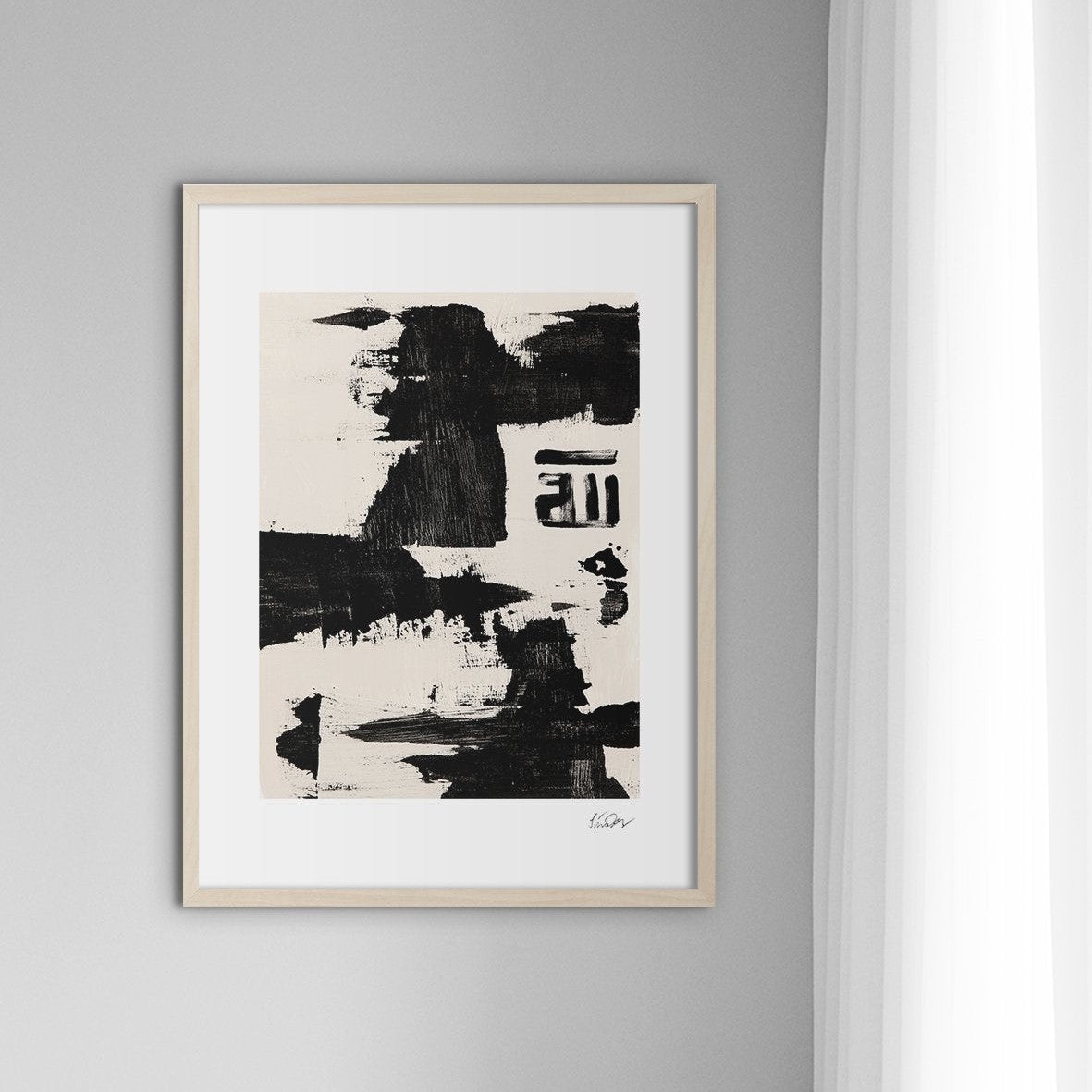 Beige Black Abstract, Allah - Doenvang