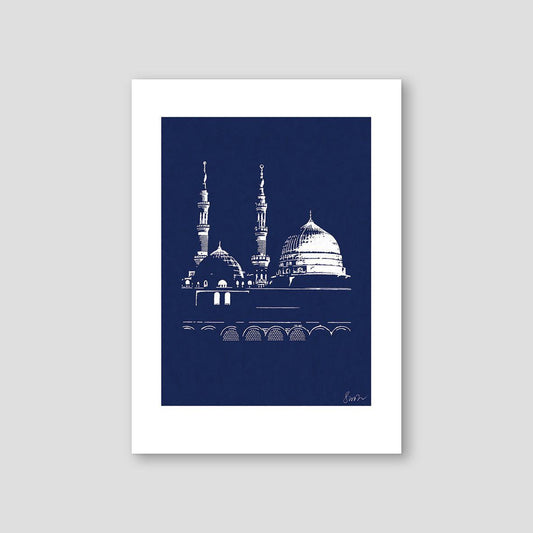 Handmade An Nabawi, Medina, White and Blue - Doenvang