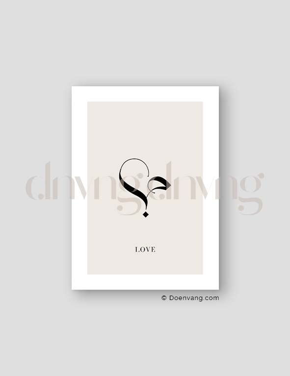 Simple Love Calligraphy, Exclusive Beige