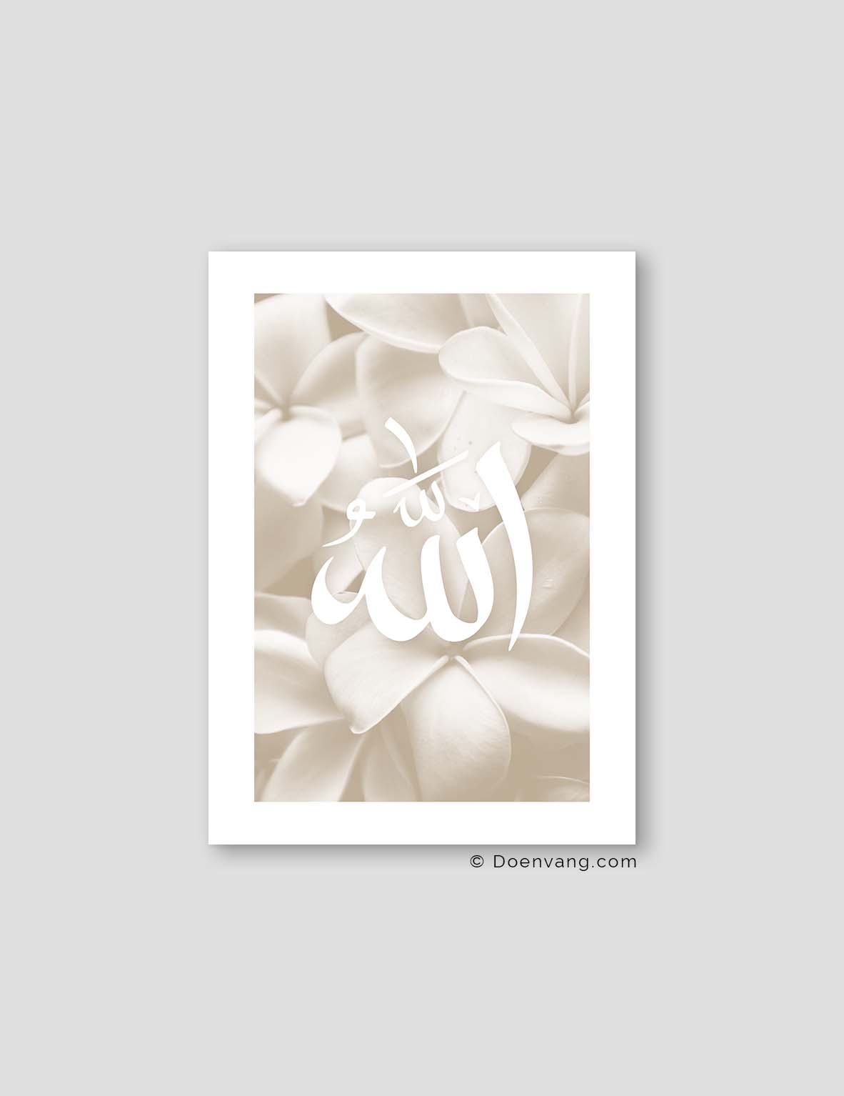 Allah on Beige Jasmine Flower