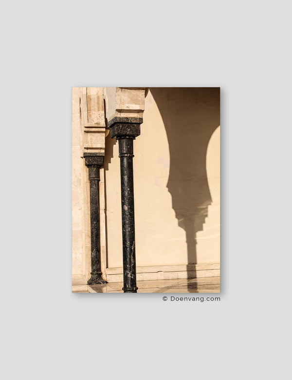 Casablanca Mosque Slim Pillar Shadow, Morocco 2021