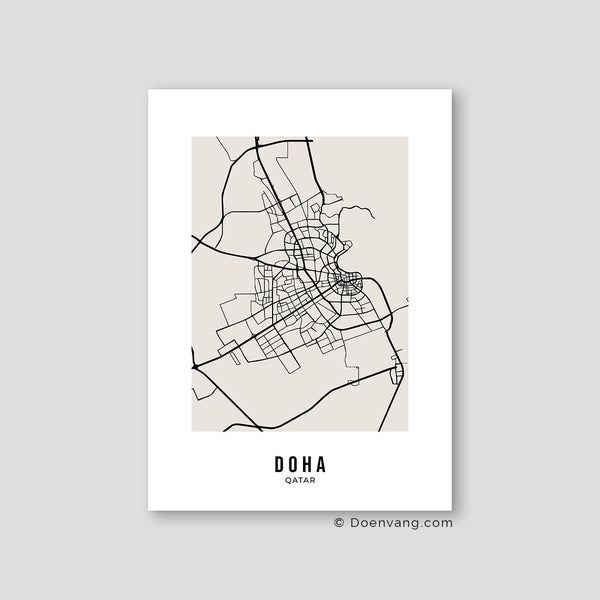 Beige Street Map, Doha