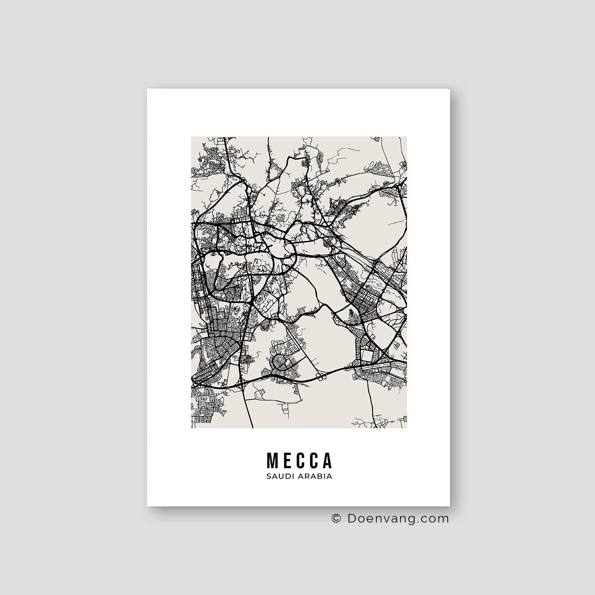 Beige Street Map, Mecca