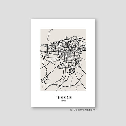 Beige Street Map, Tehran