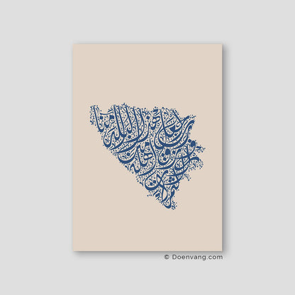 Calligraphy Bosnia, Beige / Blue