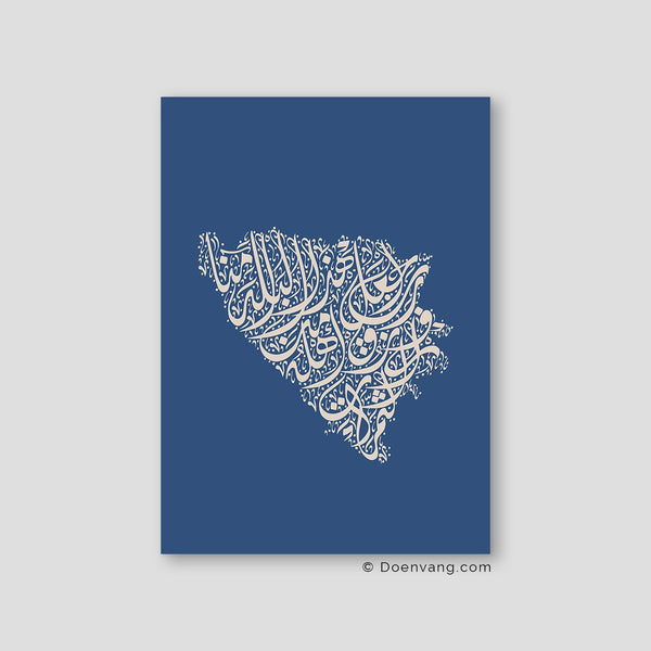 Calligraphy Bosnia, Blue / Beige