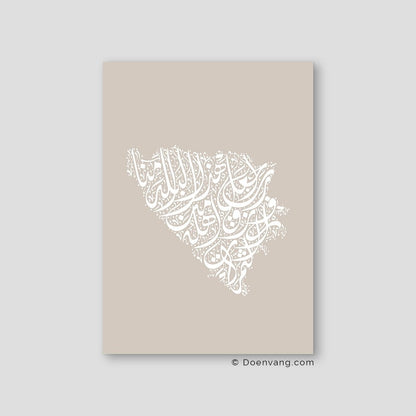 Calligraphy Bosnia, Stone / White