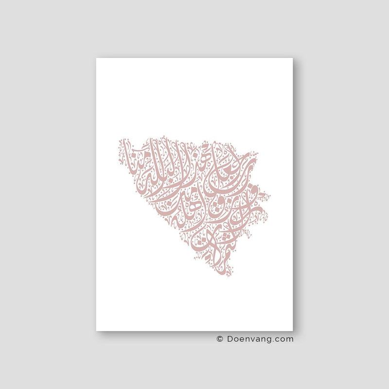 Calligraphy Bosnia, White / Pink