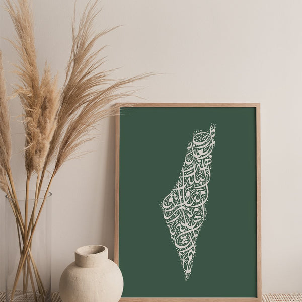 Calligraphy Palestine, Green / White