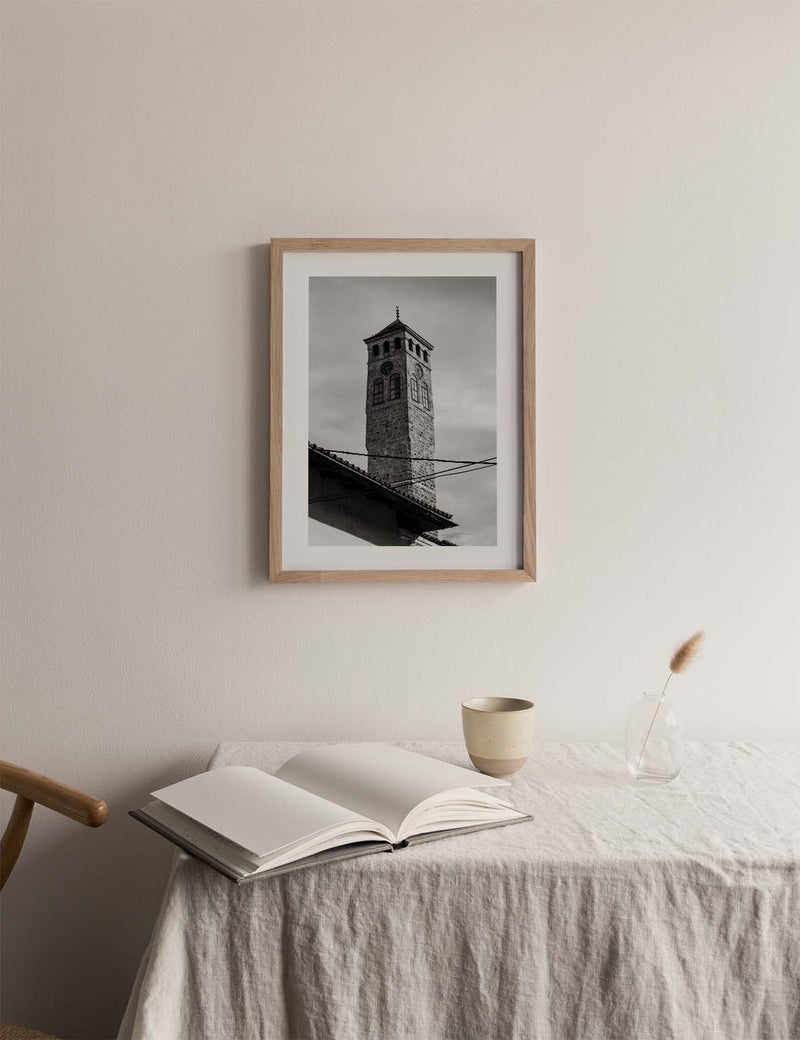 Sarajevo Clock Tower, Black and White | Bosnia 2021