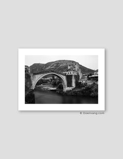 Mostar Bridge Horizontal, Black and White | Bosnia 2021