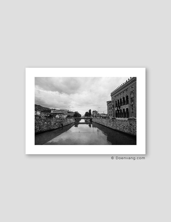 Sarajevo River Horizontal, Black and White | Bosnia 2021