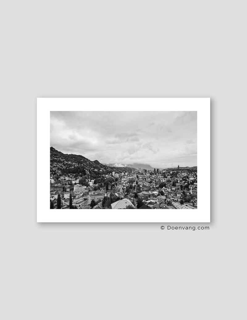 Sarajevo View Horizontal, Black and White | Bosnia 2021