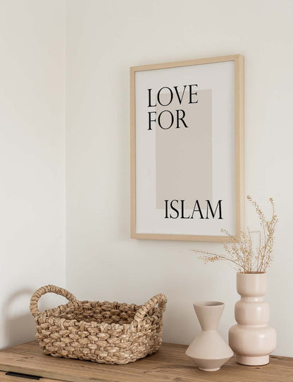 Kærlighed til Islam Beige | Tekst plakat